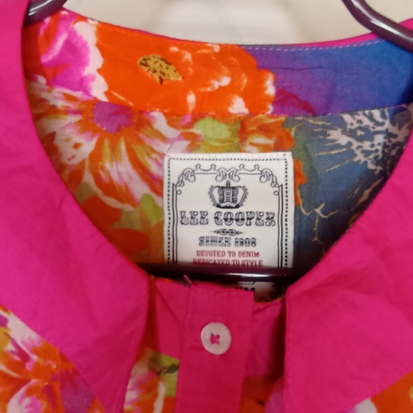 💚 Lee Cooper Neon Floral Top - Picture 14 of 16